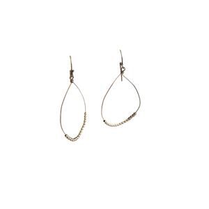 Simple Gold beaded hoop earrings